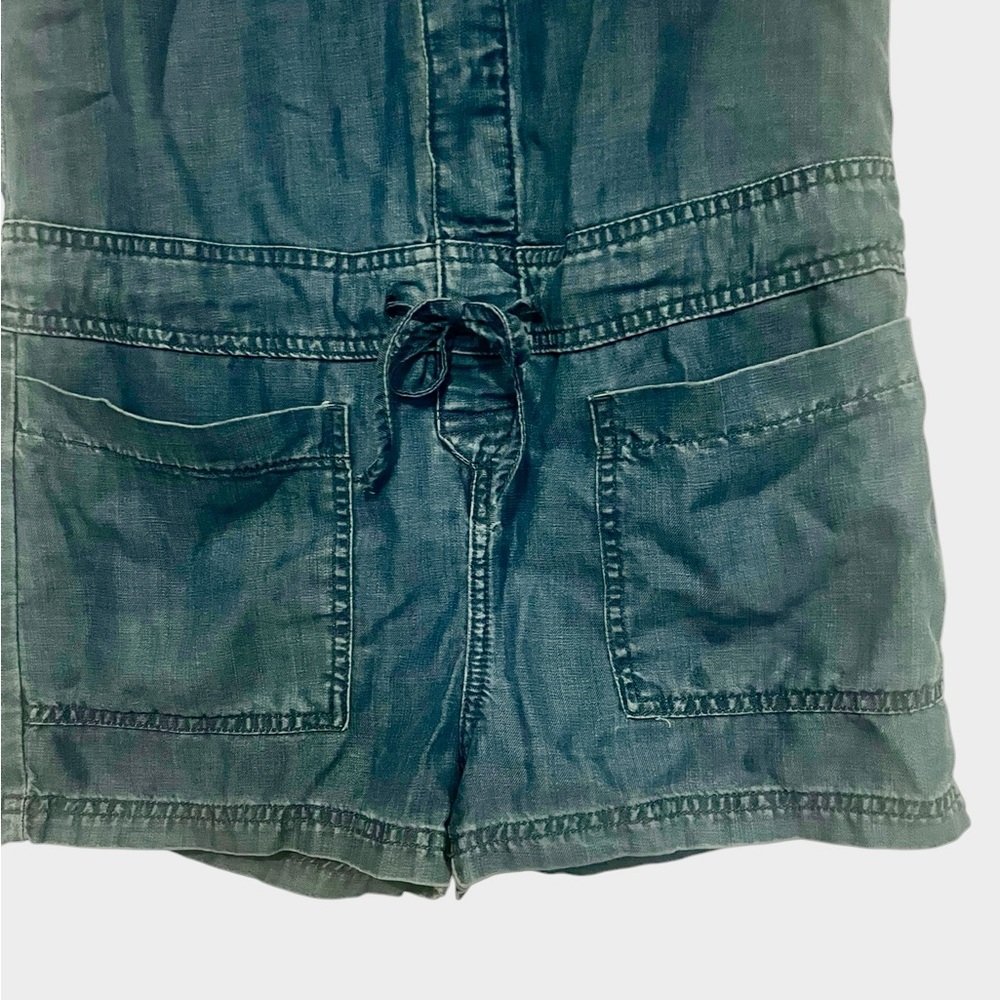& Denim blue denim Tie waist Sleeveless Romper - Picture 2 of 5